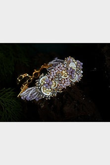 Gold Finish Crystal Beaded Bracelet