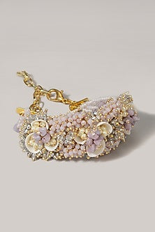 Gold Finish Crystal Beaded Bracelet