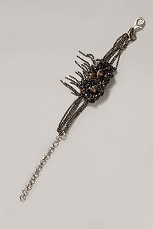 Gold Finish Black Stone Bracelet