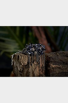 Gold Finish Black Stone Bracelet