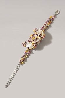Gold Finish Crystal & Beaded Bracelet