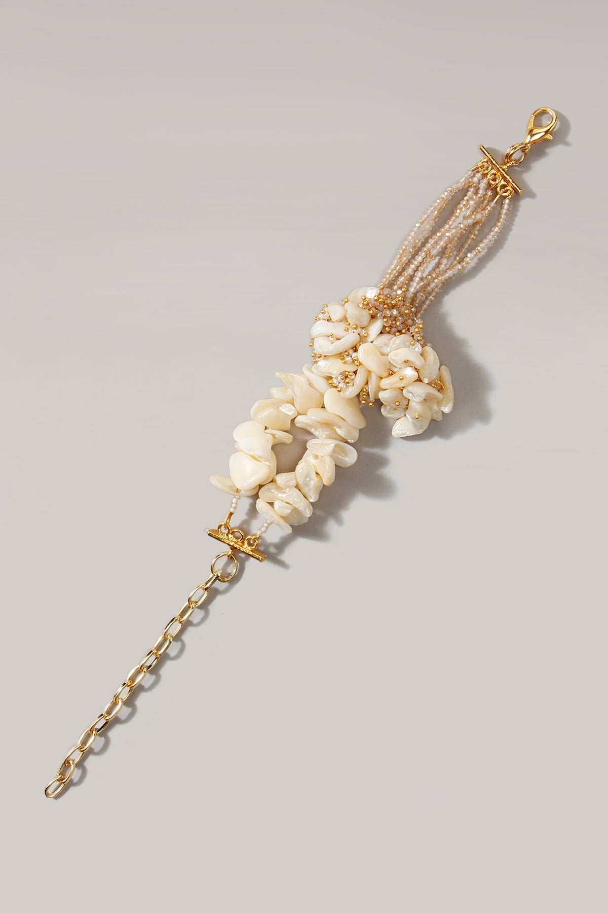 Gold Finish White Crystal Bracelet