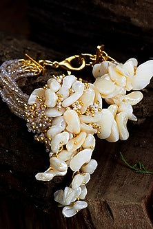 Gold Finish White Crystal Bracelet