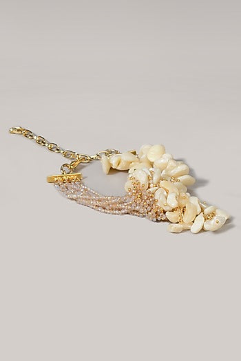 Gold Finish White Crystal Bracelet