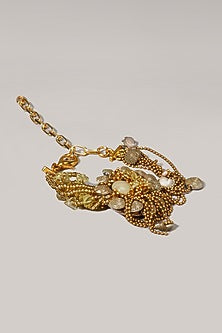 Gold Finish Beige Shell Bracelet