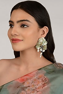 Turquoise Shell Jhumka Earrings
