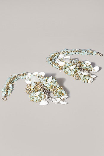 Turquoise Shell Jhumka Earrings