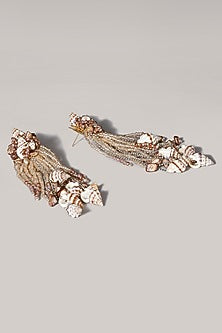 Brown Shell Taselled Earrings