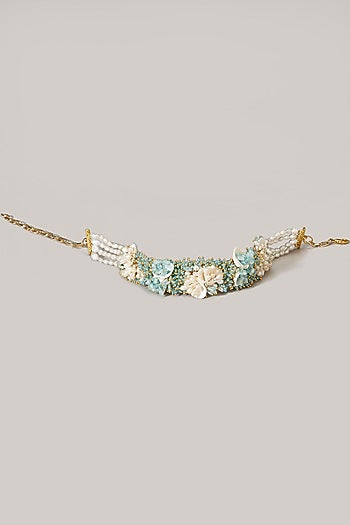 Turquoise Beaded & Shell Stone Choker Necklace