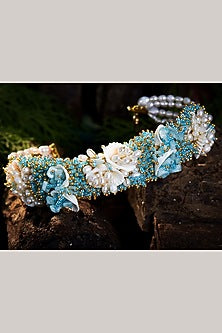 Turquoise Beaded & Shell Stone Choker Necklace