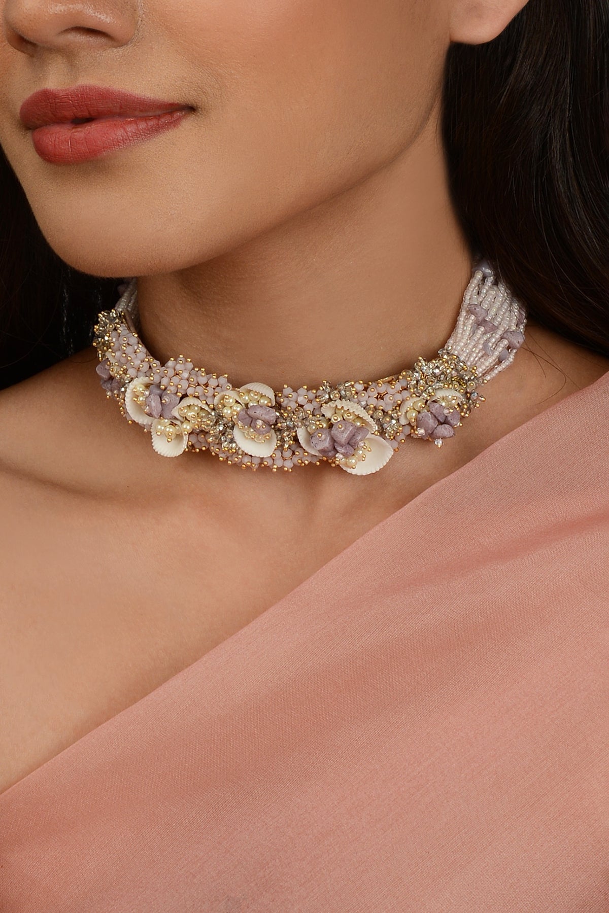 Lilac Crystal Choker Necklace