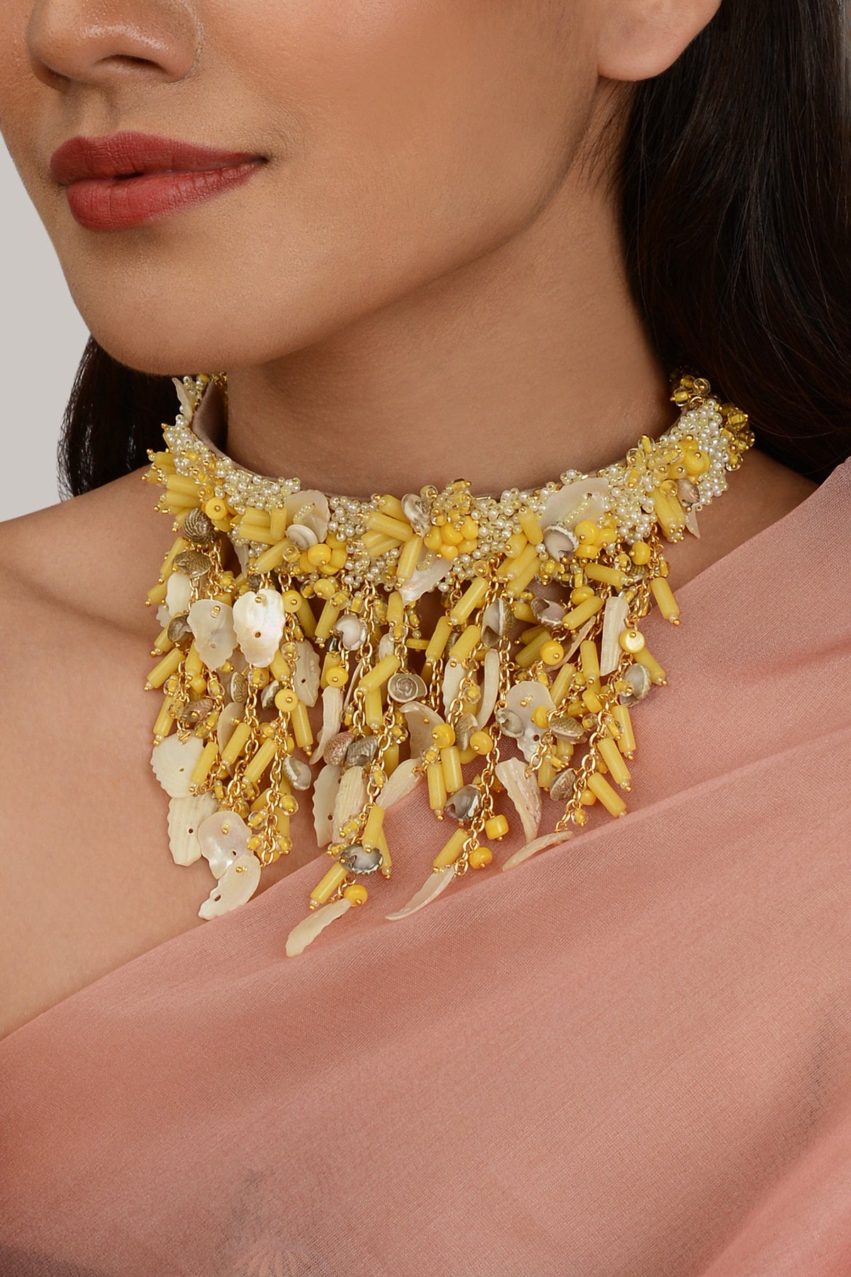 Yellow Shell Choker Necklace