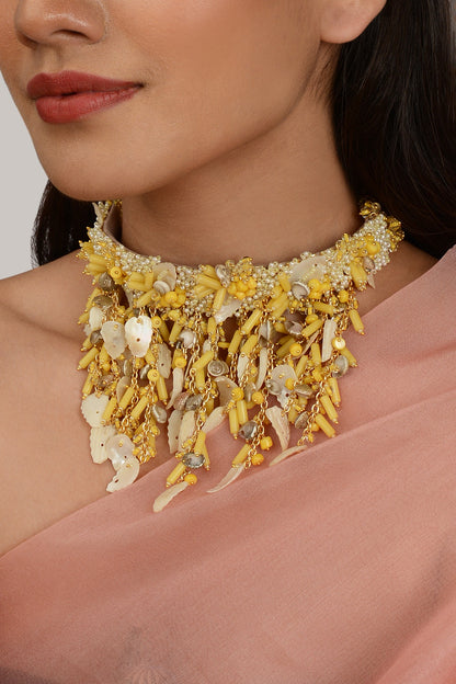 Yellow Shell Choker Necklace