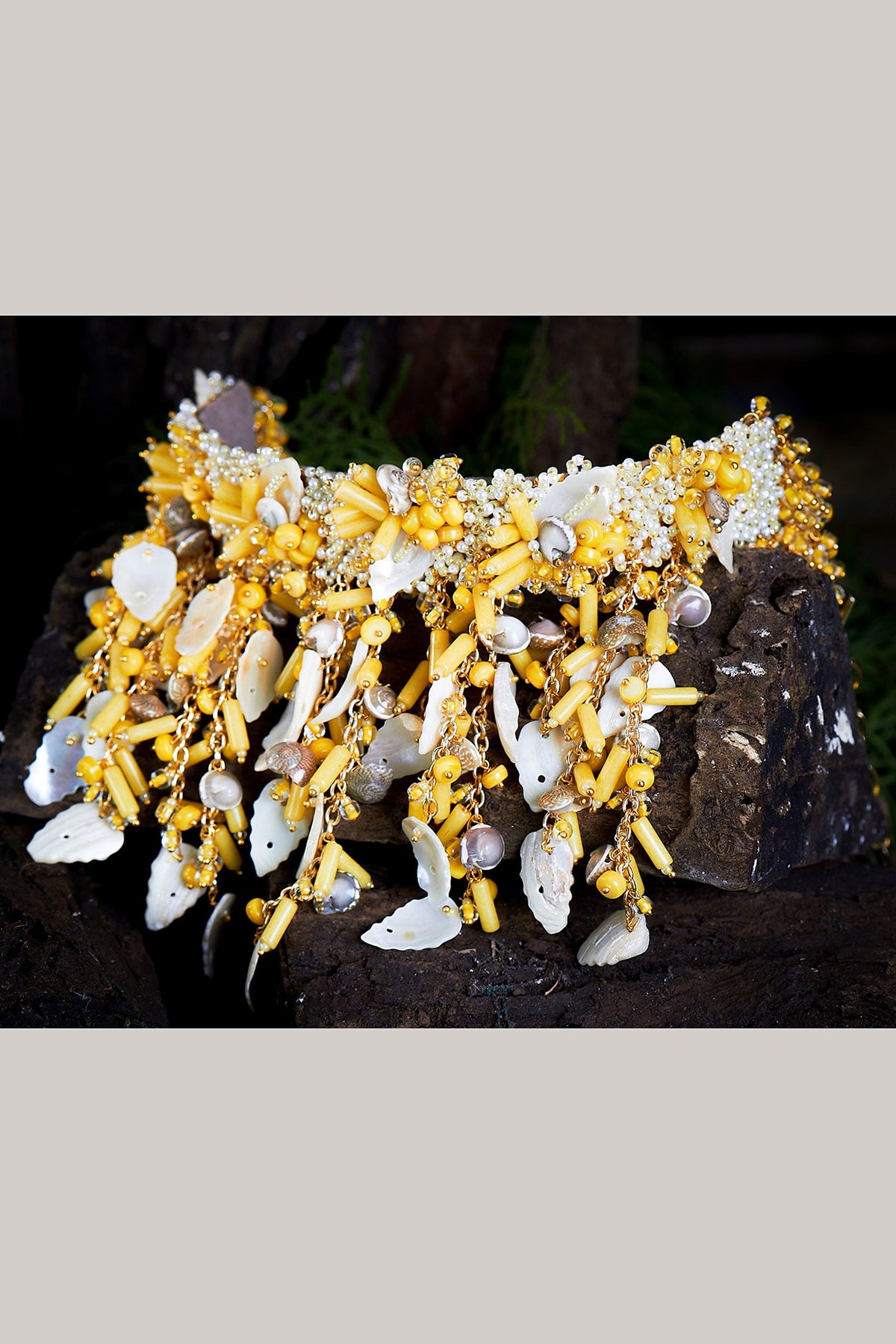Yellow Shell Choker Necklace