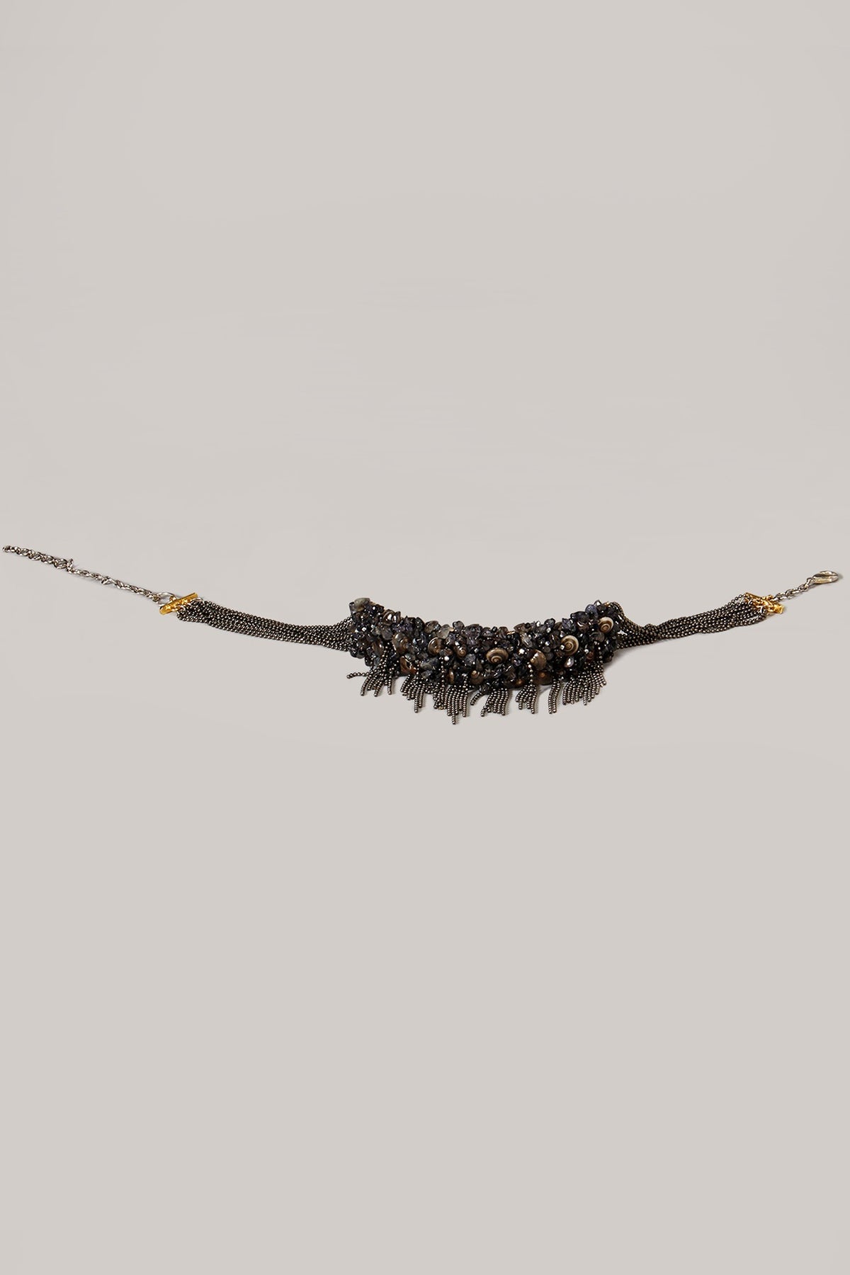 Black Semi Precious Beaded Choker Necklace