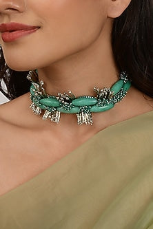 Turquoise Beaded Handmade Choker Necklace