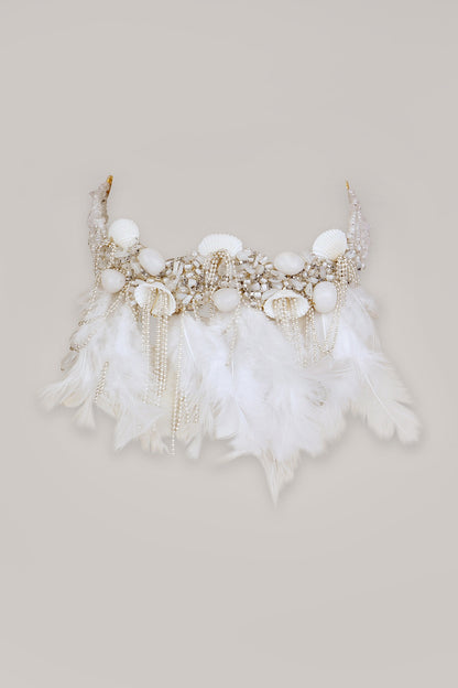 White Semi Precious Beaded Choker Necklace