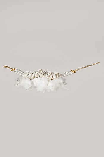 White Semi Precious Beaded Choker Necklace