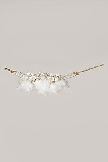 White Semi Precious Beaded Choker Necklace