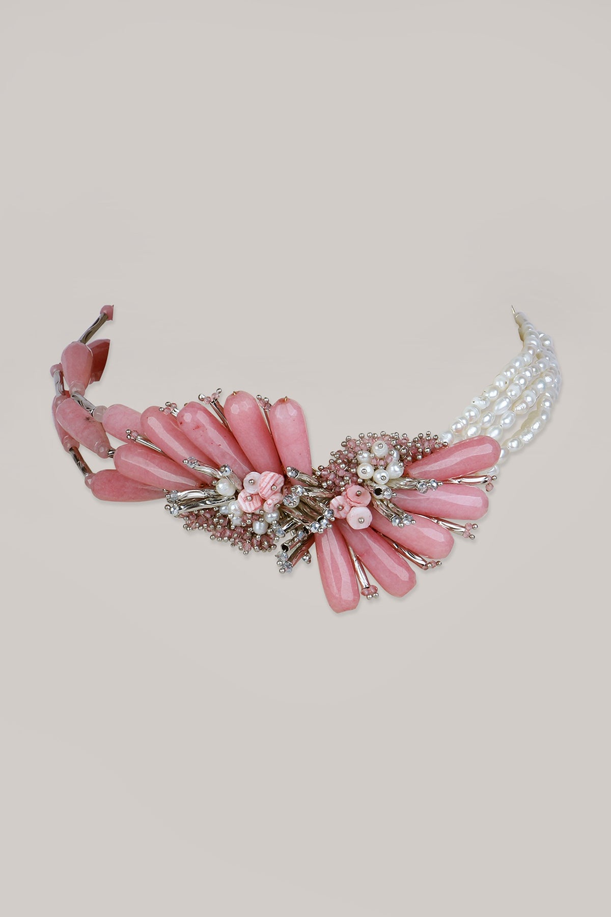 Pink Pearl Handmade Choker Necklace