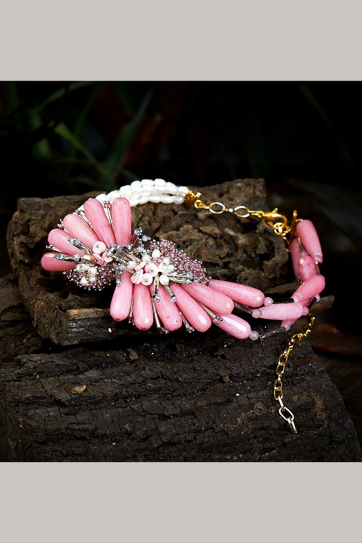 Pink Pearl Handmade Choker Necklace