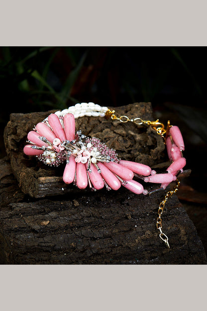 Pink Pearl Handmade Choker Necklace