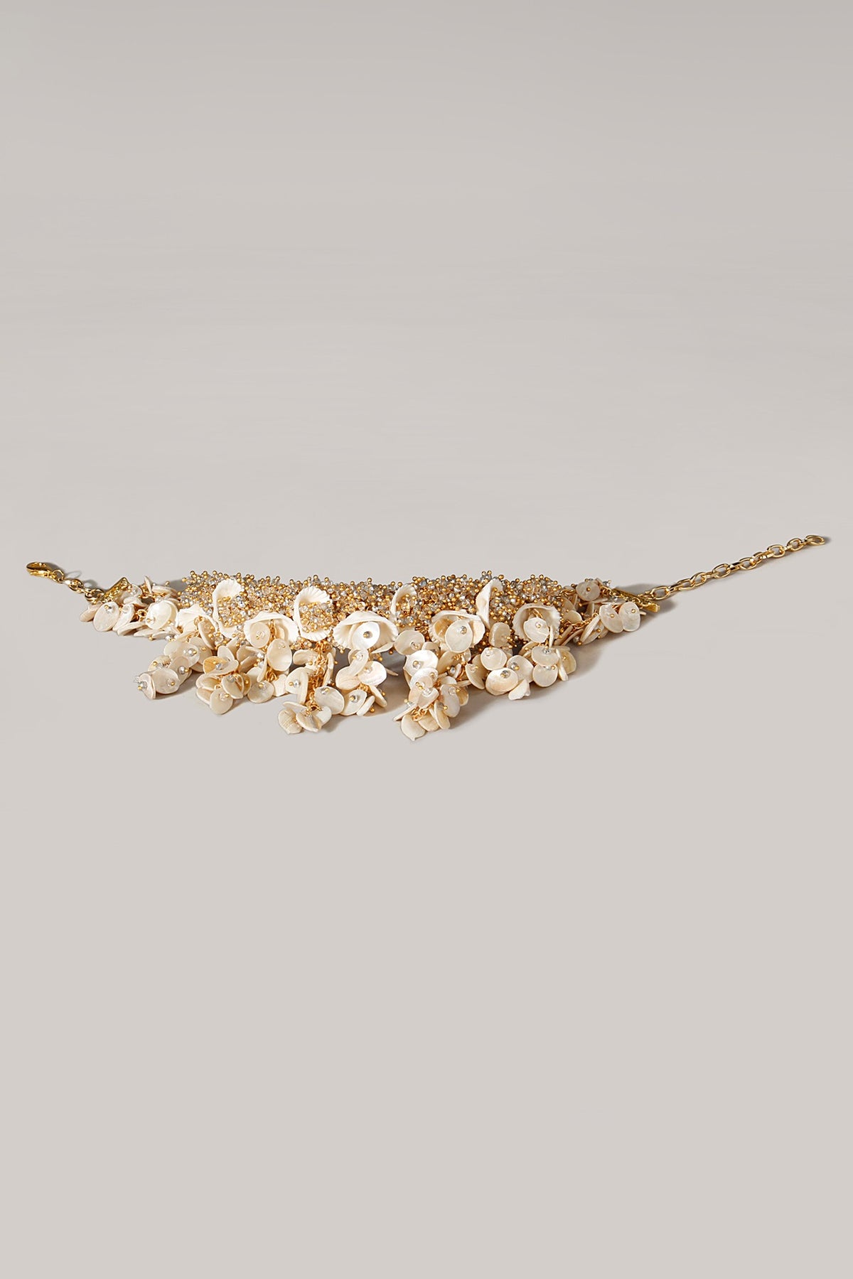 White Beaded Choker Necklace Set