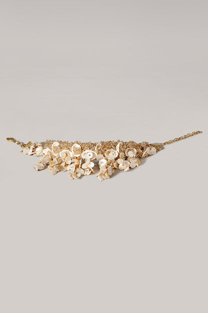 White Beaded Choker Necklace Set