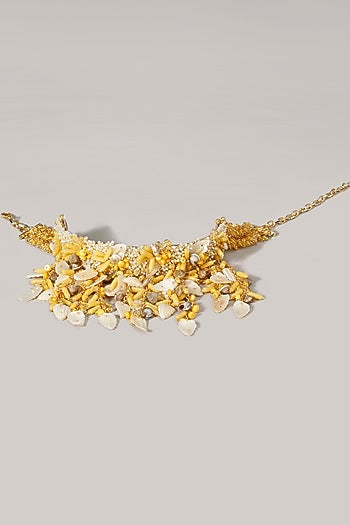 Yellow Crystal Choker Necklace Set
