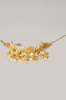 Yellow Crystal Choker Necklace Set