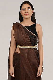 Gold Finish Handcrafted Gold & White Waist Belt