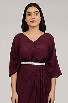 Gold Finish Embroidered Silver Waist Belt