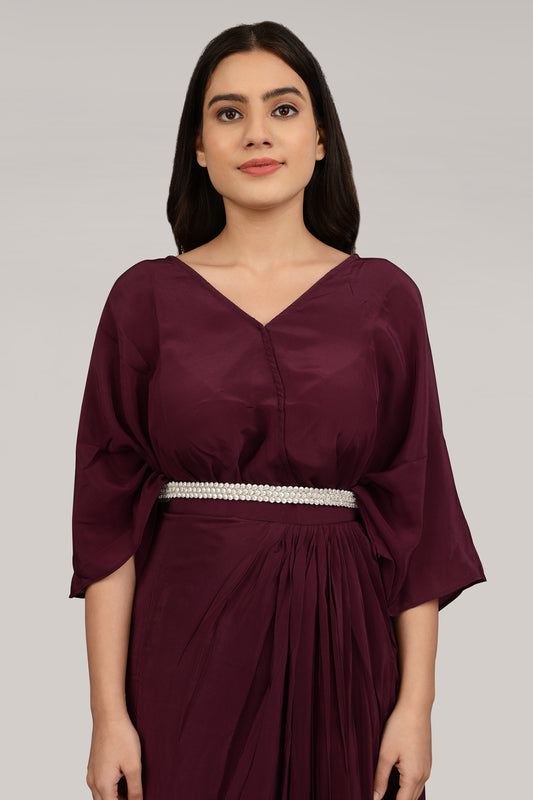 Gold Finish Embroidered Silver Waist Belt