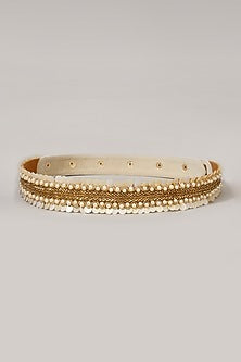 Gold Finish Embroidered Handcrafted Gold Waist Belt