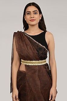 Gold Finish Embroidered Handcrafted Gold Waist Belt