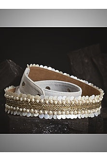 Gold Finish Embroidered Handcrafted Gold Waist Belt