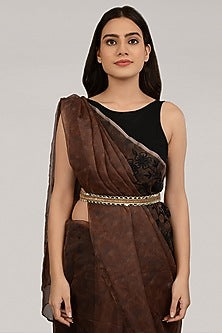 Gold Finish Embroidered Gold Waist Belt