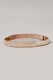 Gold Finish Gota Embroidered Gold Waist Belt