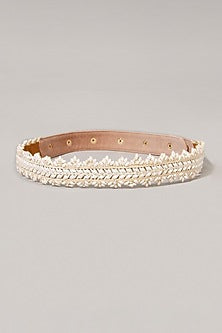 Gold Finish Embroidered Chic Peach Waist Belt