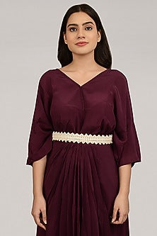 Gold Finish Embroidered Chic Peach Waist Belt