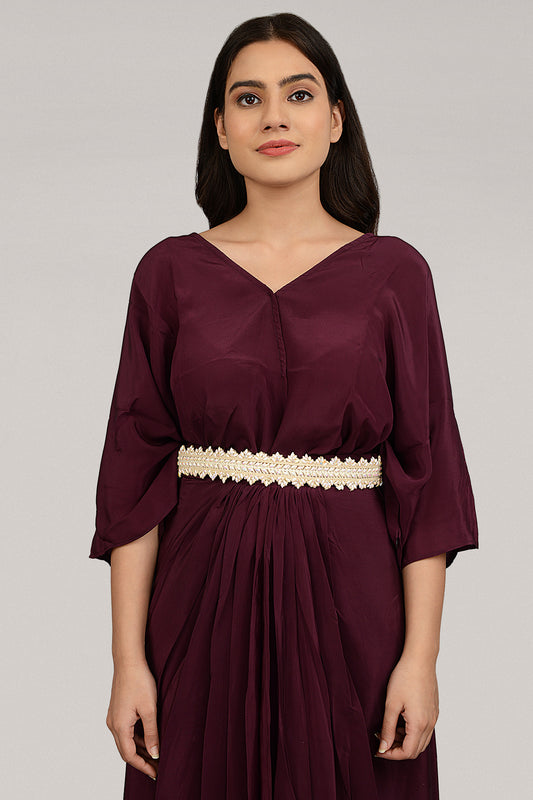 Gold Finish Embroidered Chic Peach Waist Belt