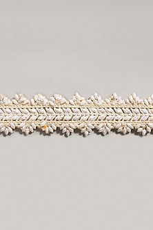 Gold Finish Embroidered Chic Peach Waist Belt