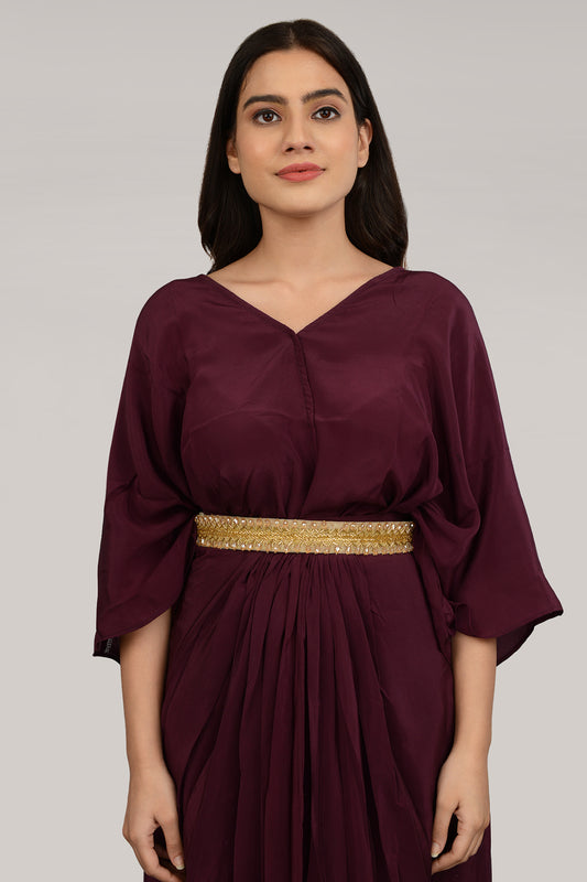 Gold Finish Embroidered Gold & White Waist Belt