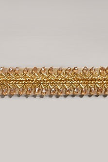 Gold Finish Embroidered Gold & White Waist Belt