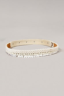 Gold Finish Handcrafted Pastel Peach Waist Belt