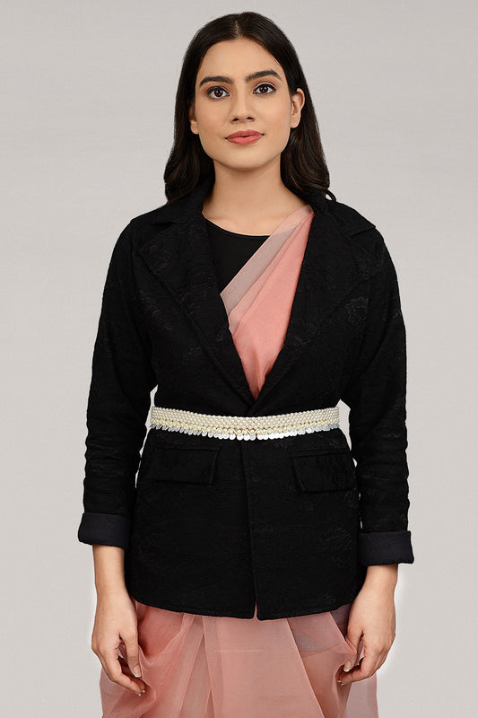 Gold Finish Handcrafted Pastel Peach Waist Belt