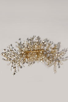 Gold Finish Pearl & Beaded Hair Chain