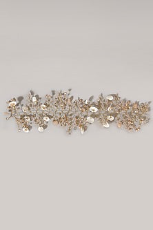 Gold Finish Peach Shell Beaded Hair Chain