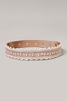 Gold Finish Handcrafted Chic Peach Waist Belt