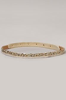 Gold Finish Metallic Beaded Waist Belt